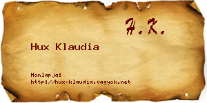 Hux Klaudia névjegykártya